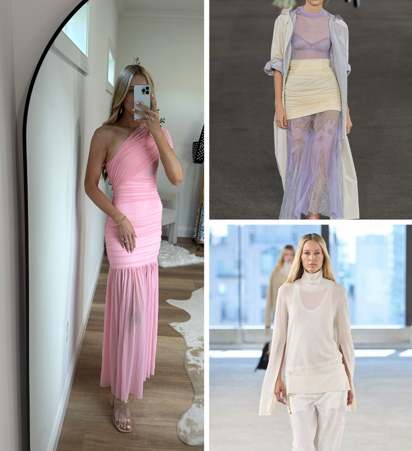 Sheer Top And Dress Trend Sheer Top and Dress Collage